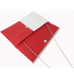 Women Glistening Evening Clutch Bags Sequin Envelope Handbag White and Red $10.98 Evening Bags