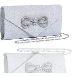 Womens Evening Bag Sparkly Bow Clutch Purse Wedding Party Purses Glitter Rhinestone Cocktail Prom Handbags Silver $10.32 Even...