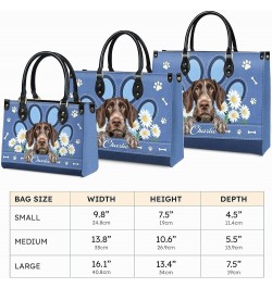 Personalized German Wirehaired Pointer Dog Handbags, Custom Name Dog Leather Bags, Purses, Shoulder Bag, Gift For Dog Mom Sty...