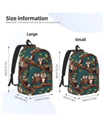 Magic Owel Print Lightweight Travel Canvas Backpack Casual Daypack For Men Women Work, Sports, Beach Black Small $24.23 Backp...