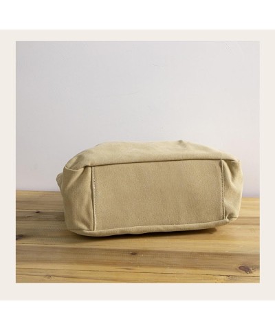 Canvas bag women's large capacity simple canvas bag canvas shoulder bag handbag Beige $20.81 Totes