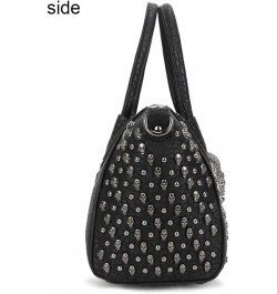 Women Handbags Skull Purse Faux Leather Satchel Bag Top Handle Handbag Punk Ladies Shoulder Bag Medium Tote Bags Black $39.24...