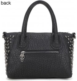 Women Handbags Skull Purse Faux Leather Satchel Bag Top Handle Handbag Punk Ladies Shoulder Bag Medium Tote Bags Black $39.24...