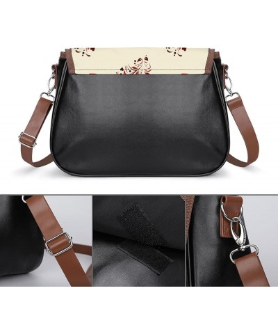 Fashion Crossbody Bags Women's Shoulder Bags Classic City Leather Satchels Hobo Bags Retro Color Flowers Color8 $22.50 Hobo Bags