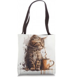 Funny Cat mother coffee lover Design Kitten Humor Cat Lover Tote Bag $10.59 Totes