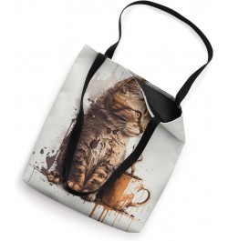 Funny Cat mother coffee lover Design Kitten Humor Cat Lover Tote Bag $10.59 Totes