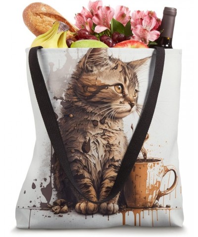 Funny Cat mother coffee lover Design Kitten Humor Cat Lover Tote Bag $10.59 Totes