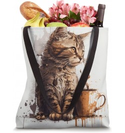 Funny Cat mother coffee lover Design Kitten Humor Cat Lover Tote Bag $10.59 Totes