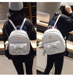 Cute Mini Backpack Bowknot Leather Backpack 3-PCS Small Backpack Purse for Women Grey $12.16 Backpacks