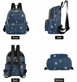 Snowflake Navy Women's Backpack Purse Causal Daypack Work Travel College Business Trip Bag Shoulder Bag Medium $14.39 Backpacks