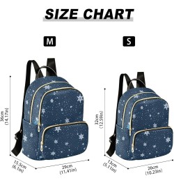 Snowflake Navy Women's Backpack Purse Causal Daypack Work Travel College Business Trip Bag Shoulder Bag Medium $14.39 Backpacks