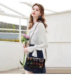 Crossbody Bags for Women Trendy Women's Black Shoulder Bag Small PU Leather Flap Cross Body Bag Handbags Pattern15 $24.18 Cro...