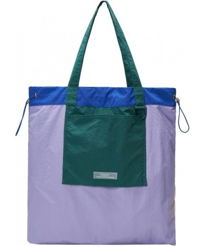 Women Large Storage Canvas Bags Drawstring Tote Bags Casual Hobo Shoulder Handbags and Purse Purple $30.45 Totes