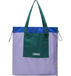 Women Large Storage Canvas Bags Drawstring Tote Bags Casual Hobo Shoulder Handbags and Purse Purple $30.45 Totes