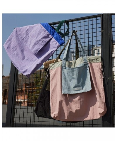 Women Large Storage Canvas Bags Drawstring Tote Bags Casual Hobo Shoulder Handbags and Purse Purple $30.45 Totes