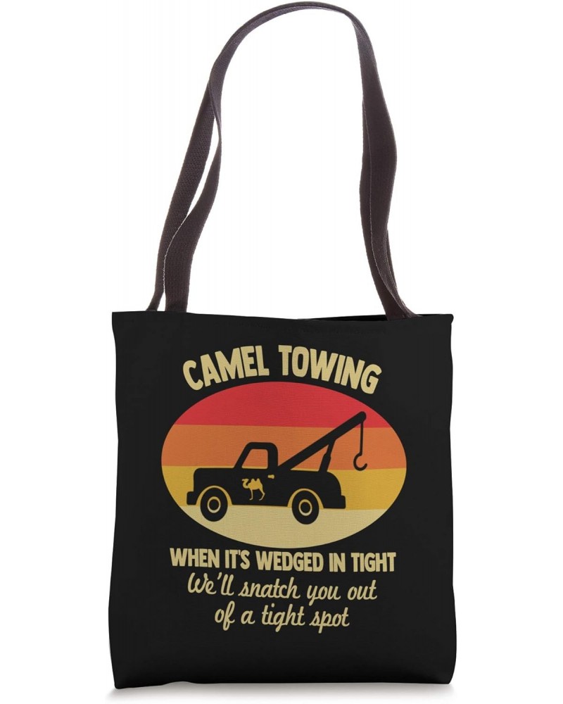 Camel Towing Retro Adult Camel Toe Funny Saying Tote Bag $10.75 Totes