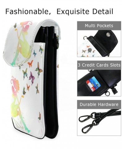 Crossbody Bag Vintage Cell Phone Pouch Wallet with Credit Card Slots Small Shoulder Bag Butterfly 13 $15.29 Crossbody Bags