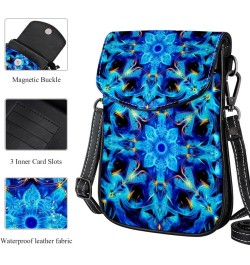 Faux Leather Crossbody Bag for Women, Messenger Bag, Shoulder Bag, floral flower patterns blue $12.66 Crossbody Bags