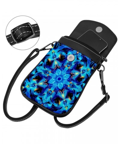 Faux Leather Crossbody Bag for Women, Messenger Bag, Shoulder Bag, floral flower patterns blue $12.66 Crossbody Bags