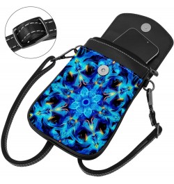 Faux Leather Crossbody Bag for Women, Messenger Bag, Shoulder Bag, floral flower patterns blue $12.66 Crossbody Bags