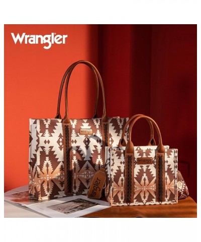 Wrangler Tote Bag for Women Aztec Top Handle Satchel Purse Boho Shoulder Handbags Angel Diamond Camel $40.49 Totes