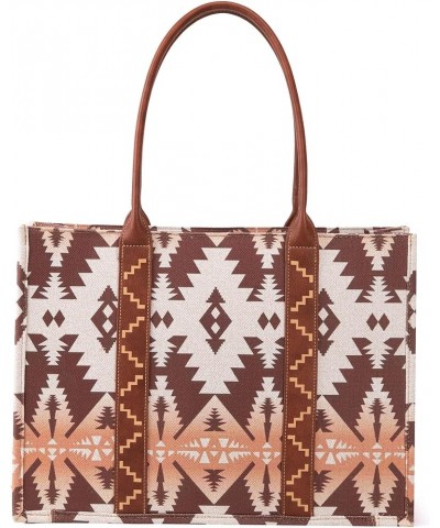 Wrangler Tote Bag for Women Aztec Top Handle Satchel Purse Boho Shoulder Handbags Angel Diamond Camel $40.49 Totes