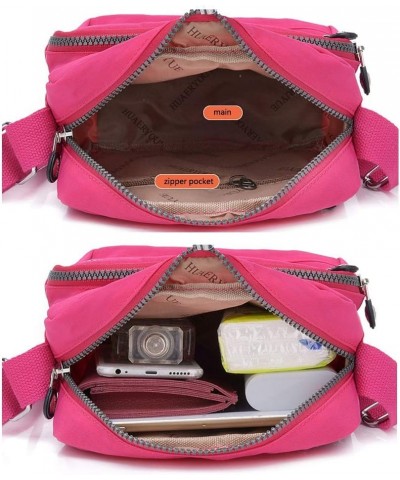 Casual Nylon Purse Handbag Crossbody Bag Waterproof Shoulder Bag for Women Red $12.50 Crossbody Bags