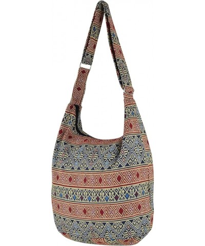 Hobo Sling Bags For Women Crossbody Bag Thai Top Handmade Shoulder Bag with Adjustable Strap Tribe-07 $10.50 Shoulder Bags