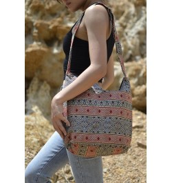 Hobo Sling Bags For Women Crossbody Bag Thai Top Handmade Shoulder Bag with Adjustable Strap Tribe-07 $10.50 Shoulder Bags