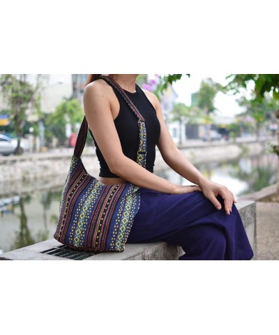 Hobo Sling Bags For Women Crossbody Bag Thai Top Handmade Shoulder Bag with Adjustable Strap Tribe-07 $10.50 Shoulder Bags