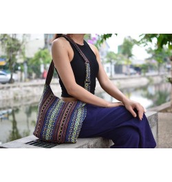 Hobo Sling Bags For Women Crossbody Bag Thai Top Handmade Shoulder Bag with Adjustable Strap Tribe-07 $10.50 Shoulder Bags