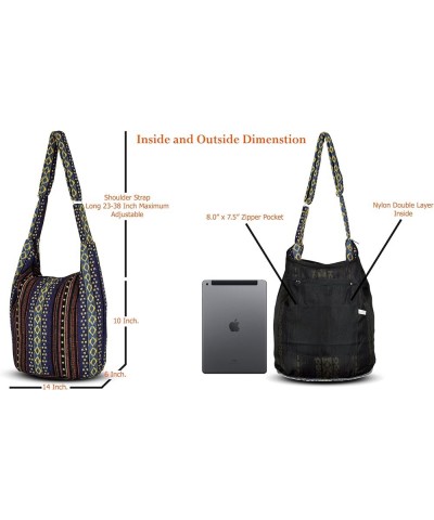 Hobo Sling Bags For Women Crossbody Bag Thai Top Handmade Shoulder Bag with Adjustable Strap Tribe-07 $10.50 Shoulder Bags