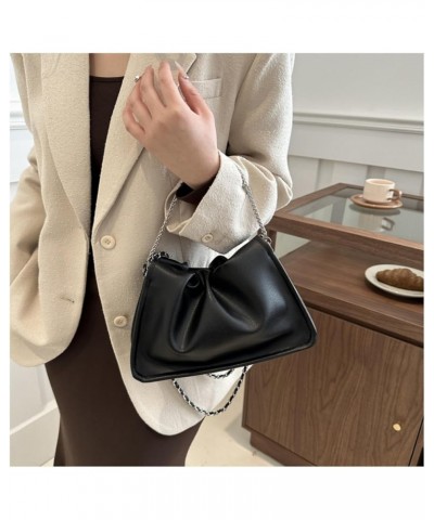 2024 Chic Pleated PU Leather Tote Bag for Women - Elegant Woven Hobo Handbag with Chain, Versatile Shoulder Satchel Brown $10...