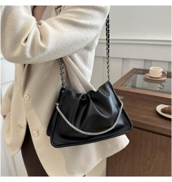 2024 Chic Pleated PU Leather Tote Bag for Women - Elegant Woven Hobo Handbag with Chain, Versatile Shoulder Satchel Brown $10...