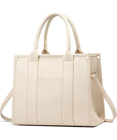 The Tote Bag Crossbody Purses for Women Shoulder Bag Handbags PU Leather Top Handle Bags with zipper Beige $18.54 Totes