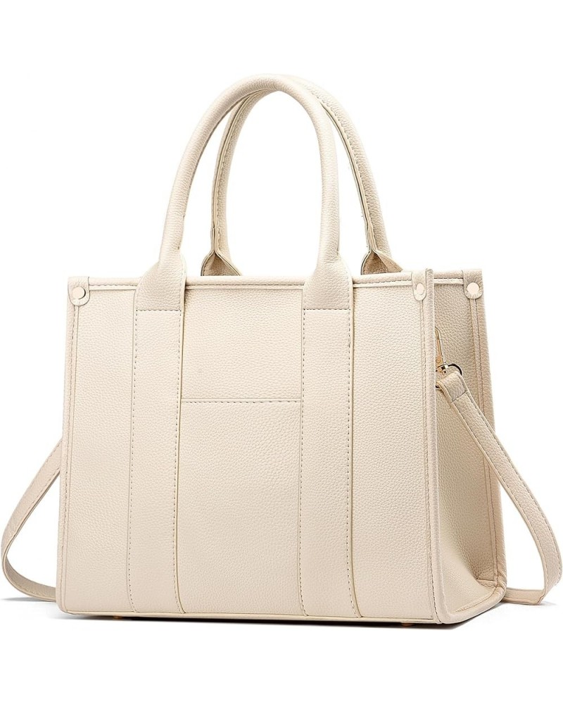 The Tote Bag Crossbody Purses for Women Shoulder Bag Handbags PU Leather Top Handle Bags with zipper Beige $18.54 Totes