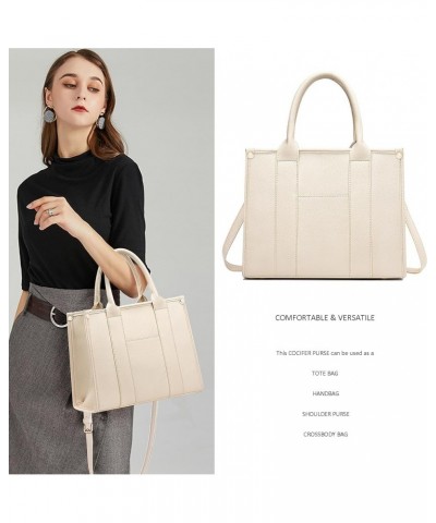 The Tote Bag Crossbody Purses for Women Shoulder Bag Handbags PU Leather Top Handle Bags with zipper Beige $18.54 Totes