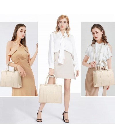 The Tote Bag Crossbody Purses for Women Shoulder Bag Handbags PU Leather Top Handle Bags with zipper Beige $18.54 Totes