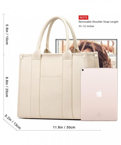 The Tote Bag Crossbody Purses for Women Shoulder Bag Handbags PU Leather Top Handle Bags with zipper Beige $18.54 Totes