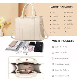 The Tote Bag Crossbody Purses for Women Shoulder Bag Handbags PU Leather Top Handle Bags with zipper Beige $18.54 Totes