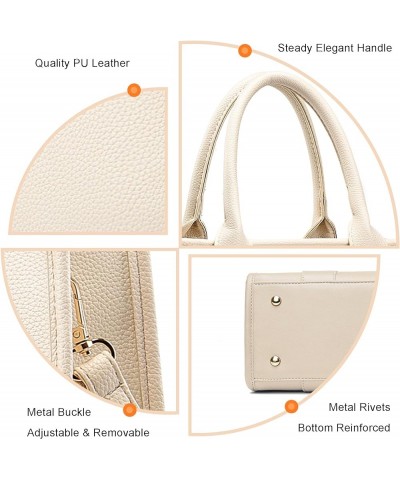 The Tote Bag Crossbody Purses for Women Shoulder Bag Handbags PU Leather Top Handle Bags with zipper Beige $18.54 Totes