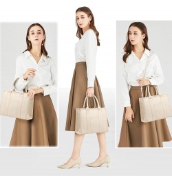 The Tote Bag Crossbody Purses for Women Shoulder Bag Handbags PU Leather Top Handle Bags with zipper Beige $18.54 Totes