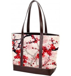 Tote Bags, Large Tote Bag, Tote Bag with Zipper, Red Blossom Retro Painting, Womens Tote Bag Design 2122 $23.99 Totes