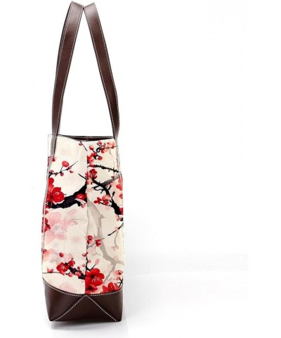 Tote Bags, Large Tote Bag, Tote Bag with Zipper, Red Blossom Retro Painting, Womens Tote Bag Design 2122 $23.99 Totes