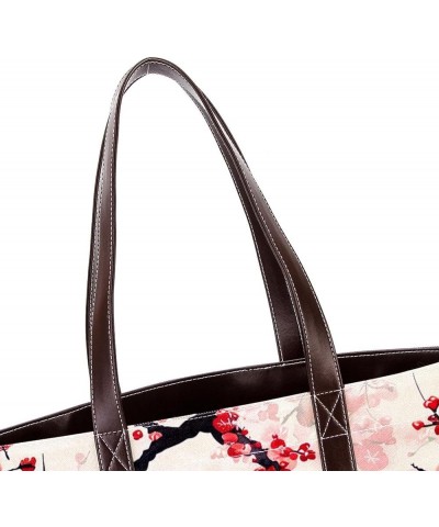 Tote Bags, Large Tote Bag, Tote Bag with Zipper, Red Blossom Retro Painting, Womens Tote Bag Design 2122 $23.99 Totes