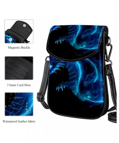 Faux Leather Crossbody Bag for Women, Messenger Bag, Shoulder Bag, Dragon Pattern Art $12.96 Crossbody Bags