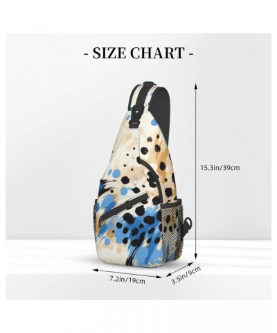 Blue Black Brown Leopard Print Crossbody Sling Bag for Men Women Sling Backpack Shoulder Bag Casual Hiking Daypack Chest Bag ...