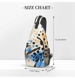 Blue Black Brown Leopard Print Crossbody Sling Bag for Men Women Sling Backpack Shoulder Bag Casual Hiking Daypack Chest Bag ...