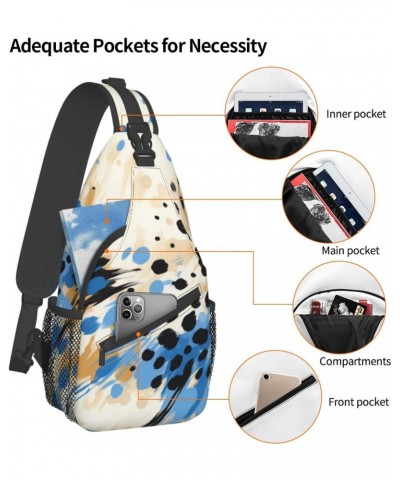 Blue Black Brown Leopard Print Crossbody Sling Bag for Men Women Sling Backpack Shoulder Bag Casual Hiking Daypack Chest Bag ...