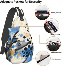 Blue Black Brown Leopard Print Crossbody Sling Bag for Men Women Sling Backpack Shoulder Bag Casual Hiking Daypack Chest Bag ...